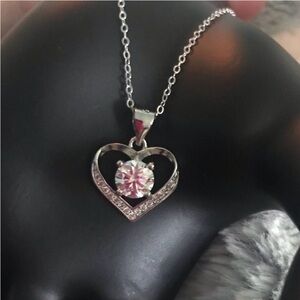 Moissanite 1ct Sterling Silver Heart Necklace